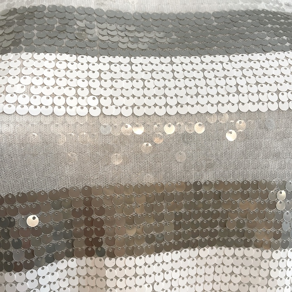 WHBM SEQUIN STRIPE LIGHTWEIGHT SWEATER - Picture 6 of 14